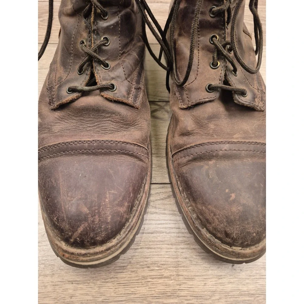 Thursday Boot Company Casa Moto‎ Brown Leather Combat Boots Rugged Lace Up Sz 14